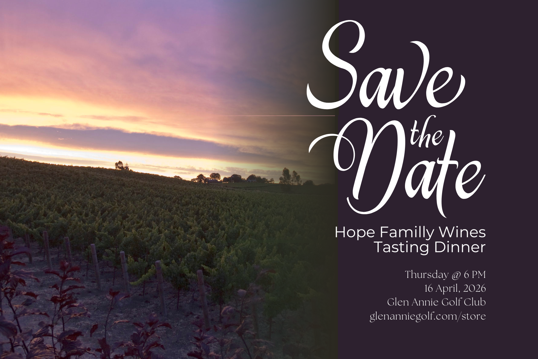 Save the Date Hope Family Wines